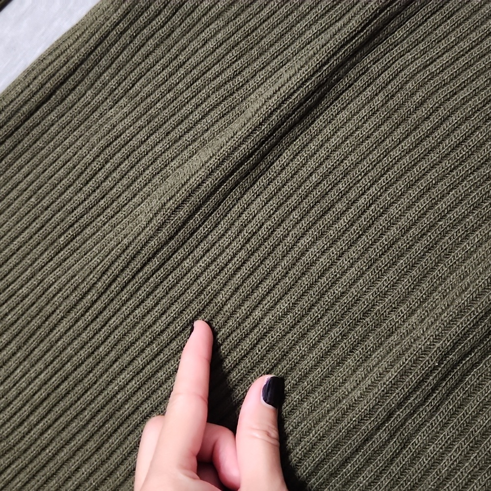 Vintage Y2K XYZ Grunge Eagle Olive Ribbed Pullover Crewneck Sweater Top Shirt - Picture 12 of 12